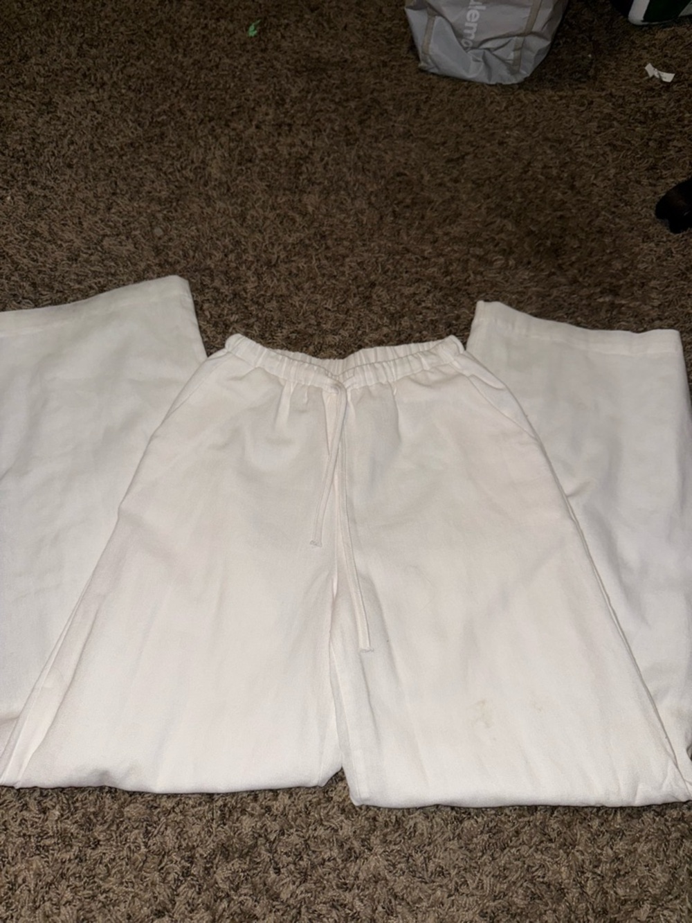 White Drawstring Pants